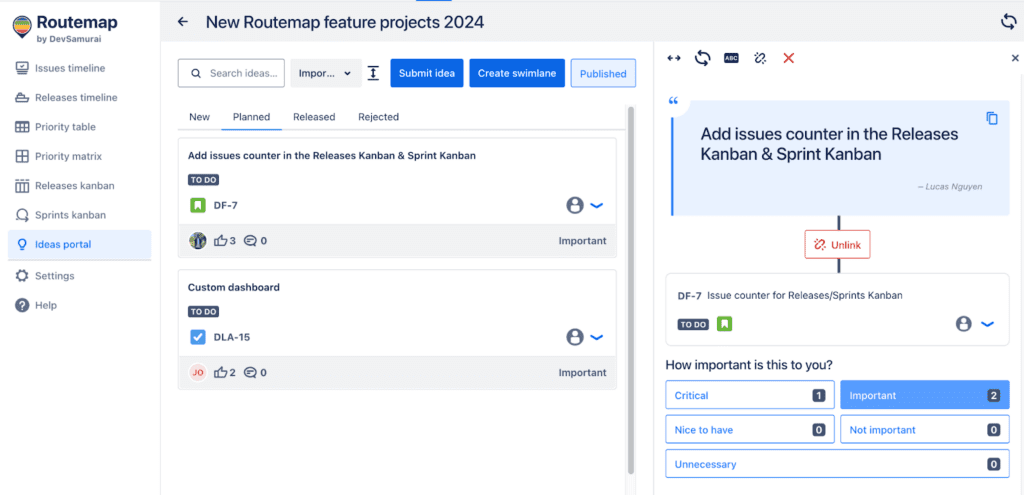 Link idea to a Jira issue