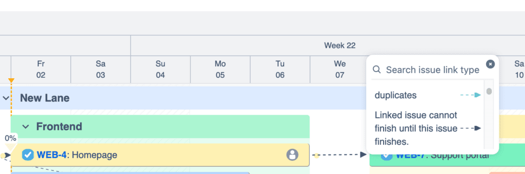 Create sub-tasks and dependencies for your Jira advanced roadmaps