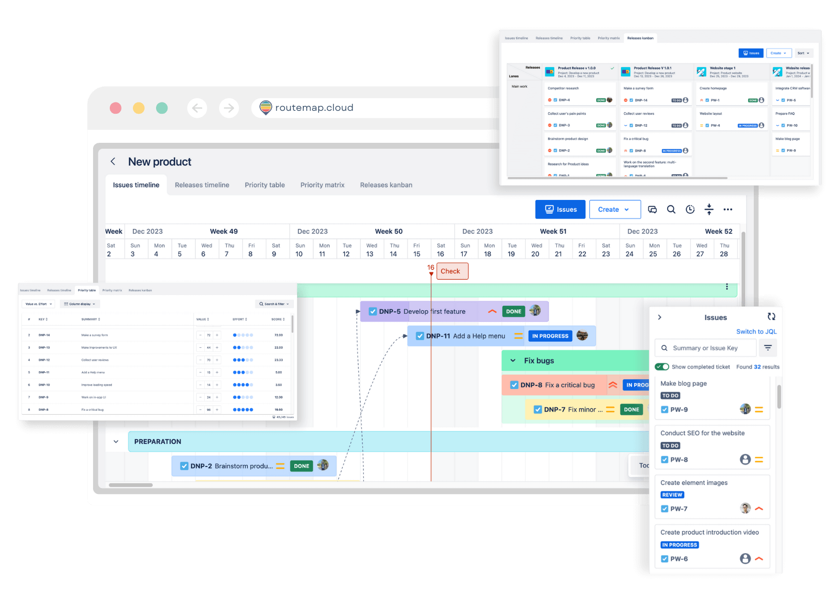 Routemap, agile roadmap timeline for Jira with portfolio management